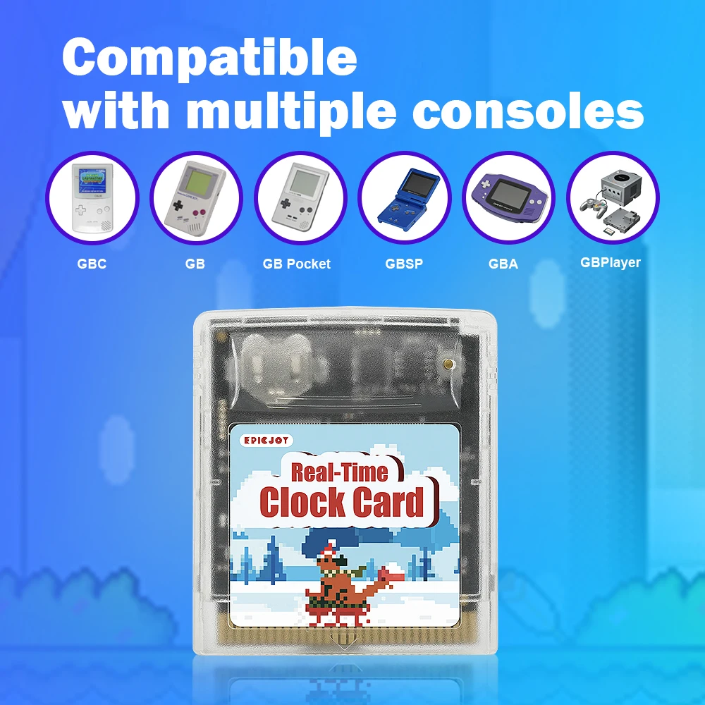 EPICJOY Rewritable GB/GBC Flash Cart - 8MB Storage 1Mb SRAM and RTC Functionality Compatible with Original GB/GBA/GBC/GBASP/GBP