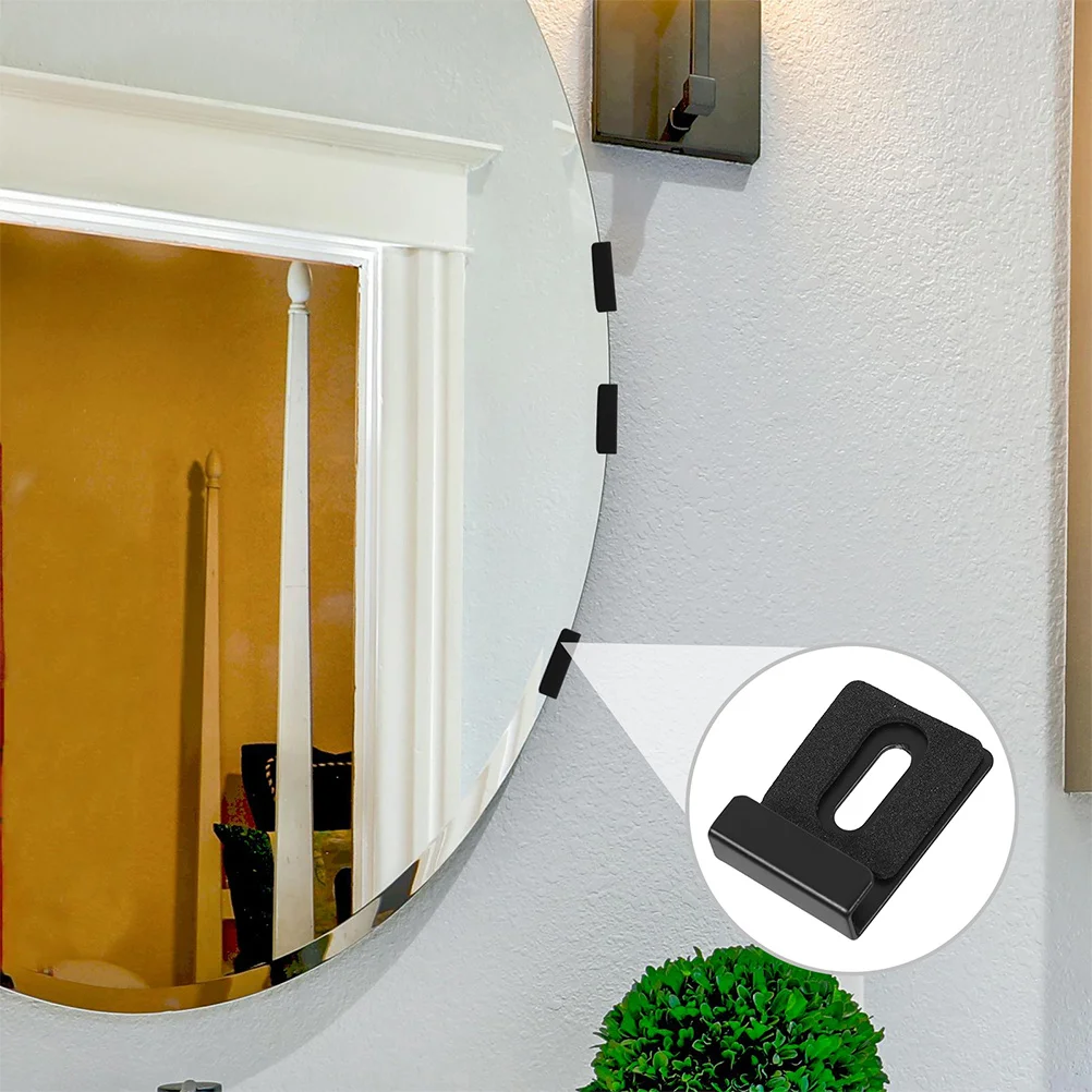 

8Pcs Heavy Duty Metal Mirror Clips Wide Channel Mirror Holder Screws for Frameless Wall Mounting Bathroom Tile Billboard Display