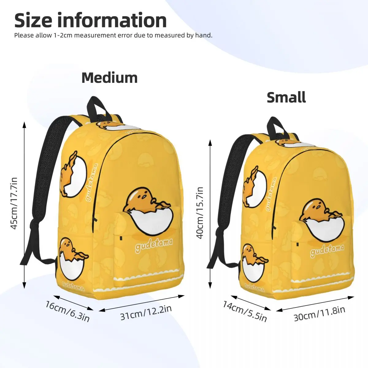 Gudetama mignon oeuf dessin animé sac à dos pour garçon fille enfants étudiant école Bookbag toile sac à dos préscolaire maternelle sac voyage
