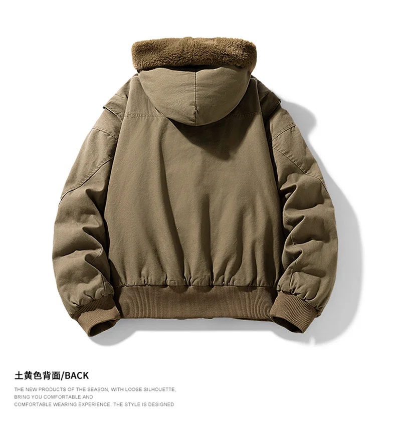 Winter Men Thickened Cotton Jacket Fleece Windproof Warm Coat Outdoor Sports Parka Military Windproof Hooded Jackets 18598