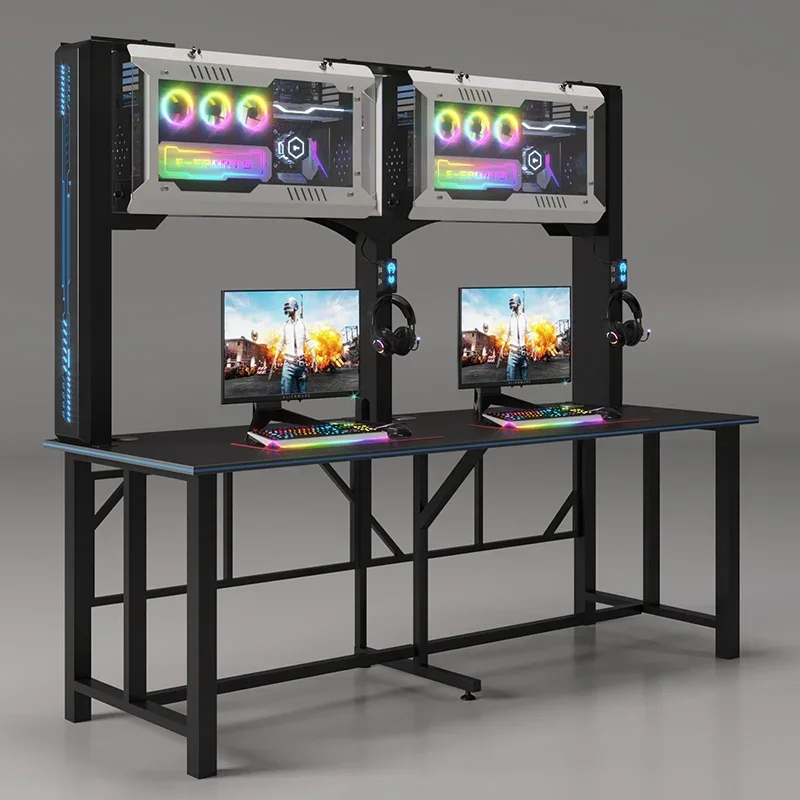 E-Sports Hotel Hall Internet Bar and Internet Café Air-Cooled Upper and Lower Integrated Game Computer Case Table