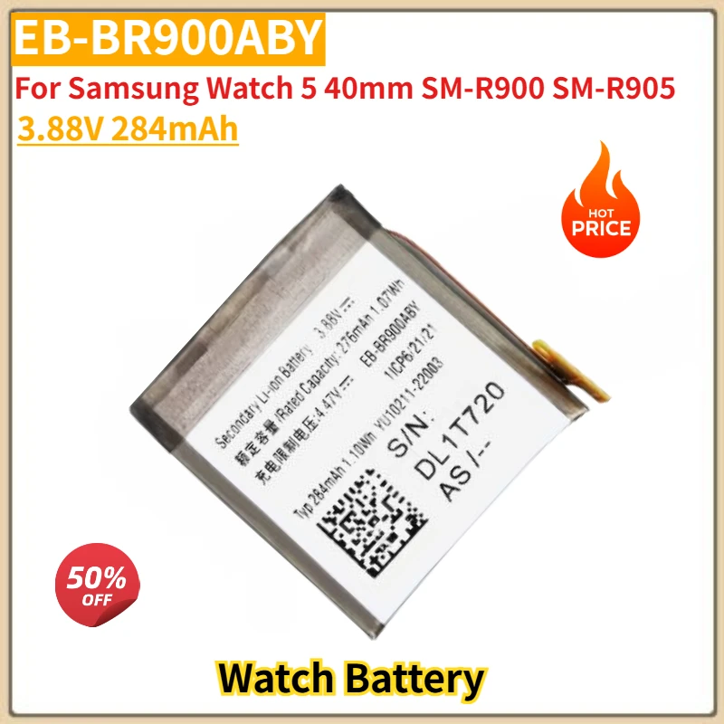 

High Quality Battery EB-BR900ABY 3.88V 284mAh For Samsung Watch 5 40mm SM-R900 SM-R905 Smart Watch Brand New Replacement Battery