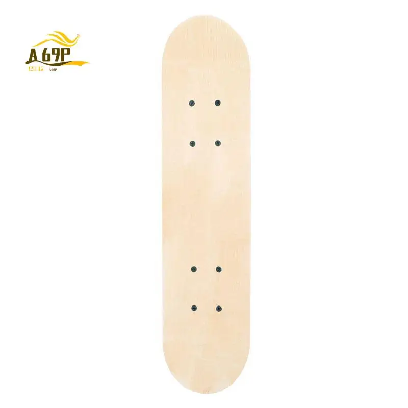 A69P-58.5Cm Skateboard Deck Maple Skate Board Blank Adults Kids DIY Hand-Painted Decorative Board Double Rocker