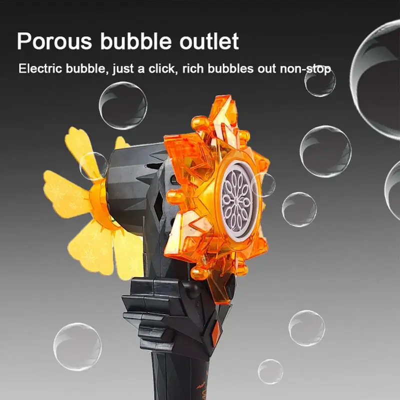 Halloween Bubble Wand Unique Crystal Pinwheel Light Up Bubble Stick With Music Bubble Maker For 1000 Bubbles Per Min Birthday