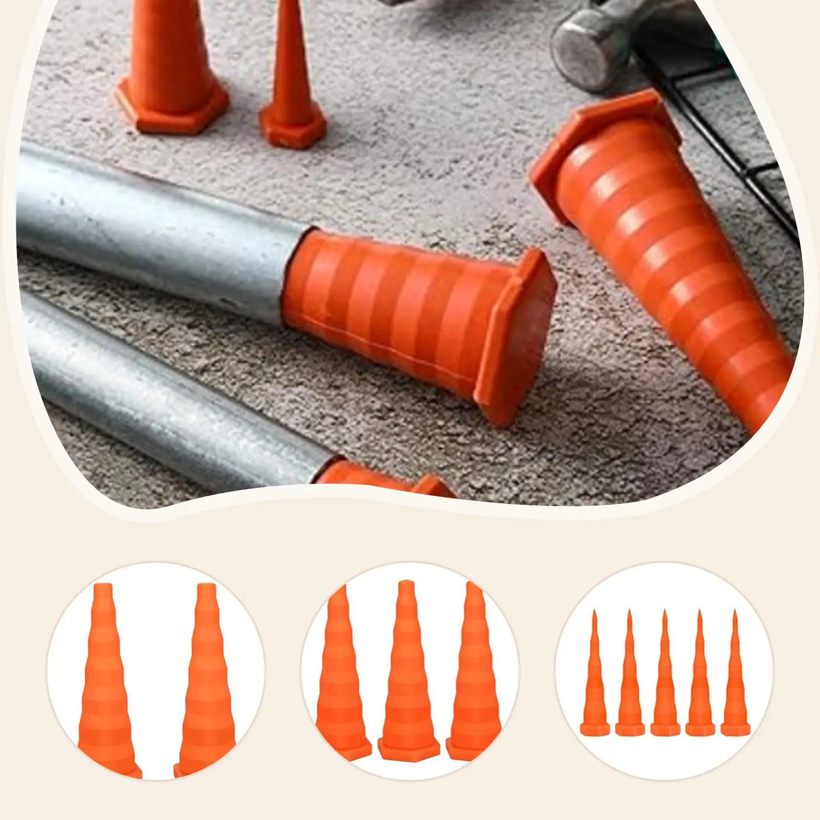 

12 Pieces Hydraulic Hose Stoppers for Oil Pipe Protection Tapered Orange Professional Multifunctional Lightweight 3 Sizes