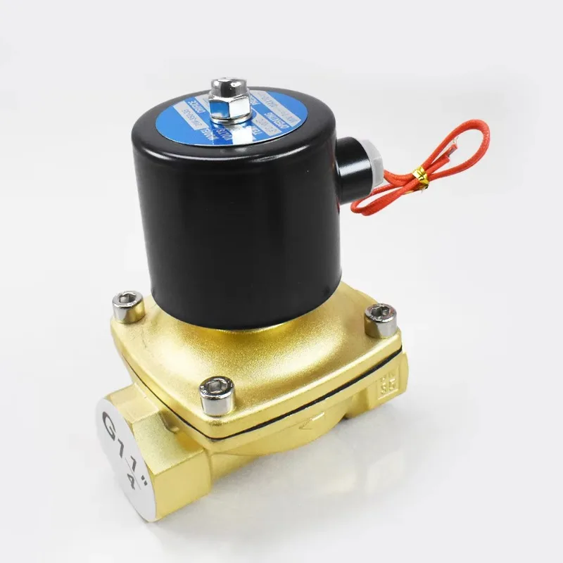 2W350-35 2W400-40 1-1/4 1-1/2 AC220V 110V DC24V 12V Brass Electric Water Solenoid Valve Normally Closed