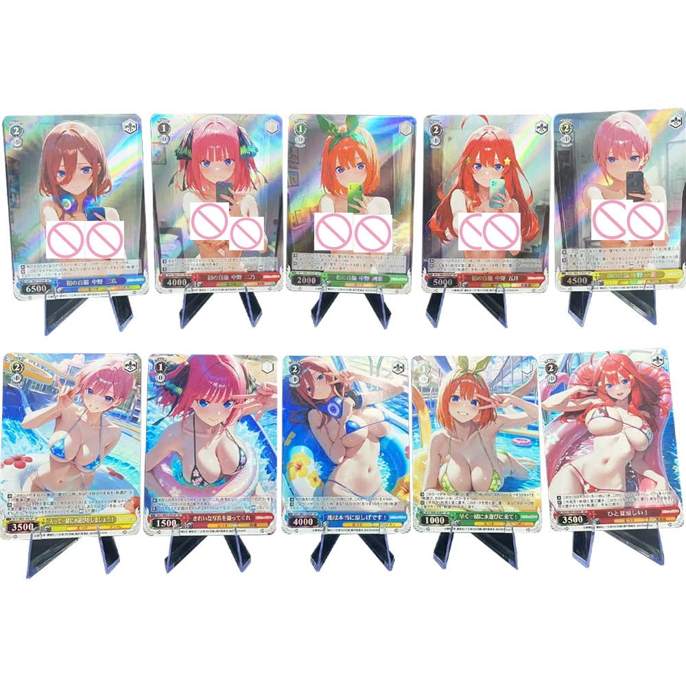 

5 шт./компл. аниме Waifu коллекционная карта квинтэссенция квинтуплетов Накано Ичика Накано Нино сексуальные карты красочные вспышки подарок для мальчика