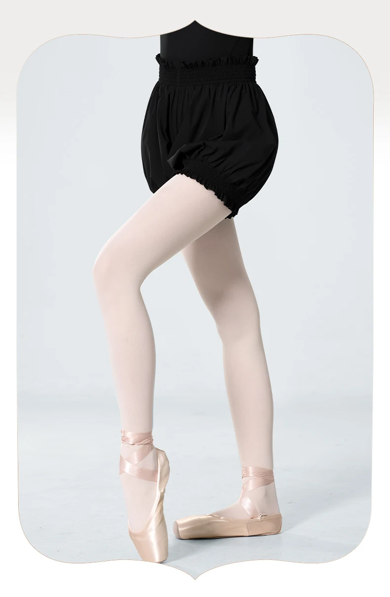 Ballett-Shorts für Damen, Pumphose, Blasenhose, hohe Taille, kurze Tanzhose für Erwachsene – Detail 10