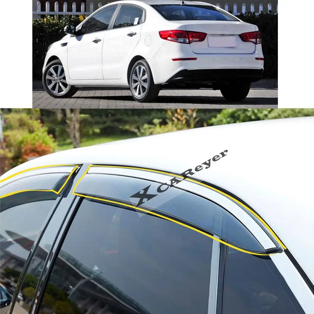 

For KIA K2 Sedan 2011 2012 2013 2014 2015 2016 Car Body Styling Sticker Plastic Window Glass Wind Visor Rain/Sun Guard Vent