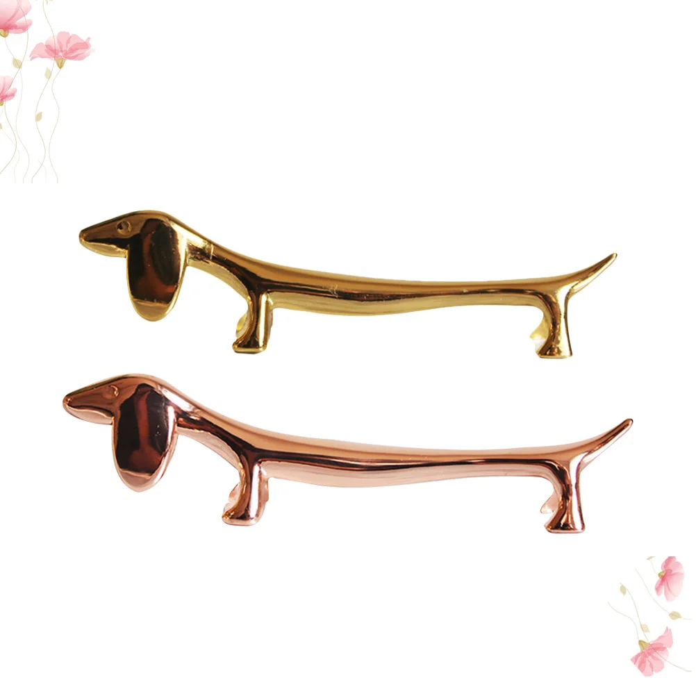 

2pcs Dog Chopstick Holder Dog Chopstick Rest Rack Tableware Rest For Dining Table Home Hotel Use Golden Rose Gold