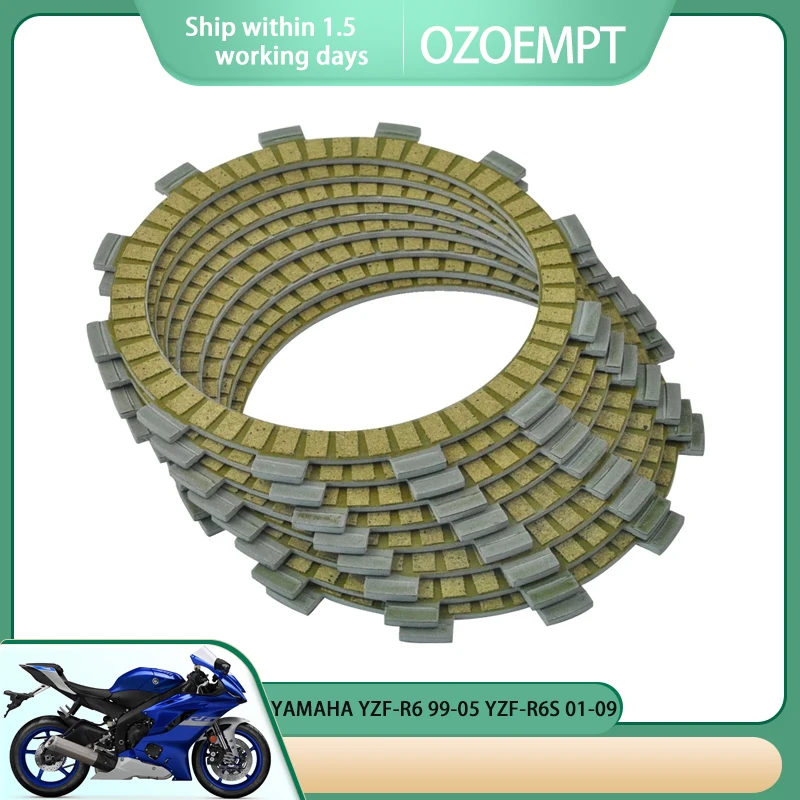 

OZOEMPT Fibrous Clutch plate Apply to YAMAHA YZF-R6 99-05 YZF-R6S 01-09