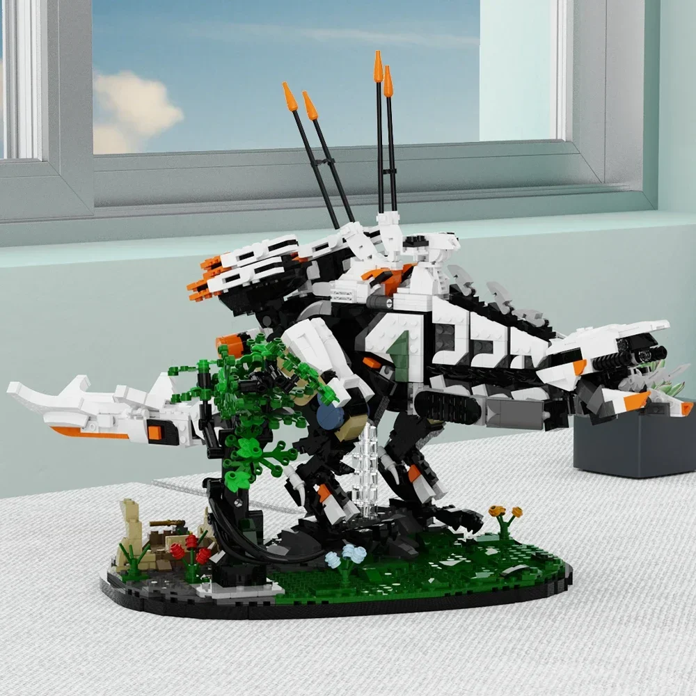 MOC Horizons Zerod Dawn Forbidden West Thunderjaw Corruptor Forbidden West Mech Building Block Kit DIY Kids Puzzle Toys Gift