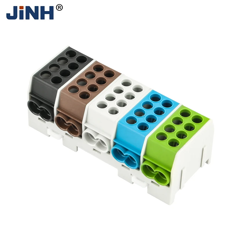 JINH Din Rail Distribution Terminal Blocks Honeycomb Type Junction Box JHT3 Splice Wire Connector Connectivity 25mm Wiring