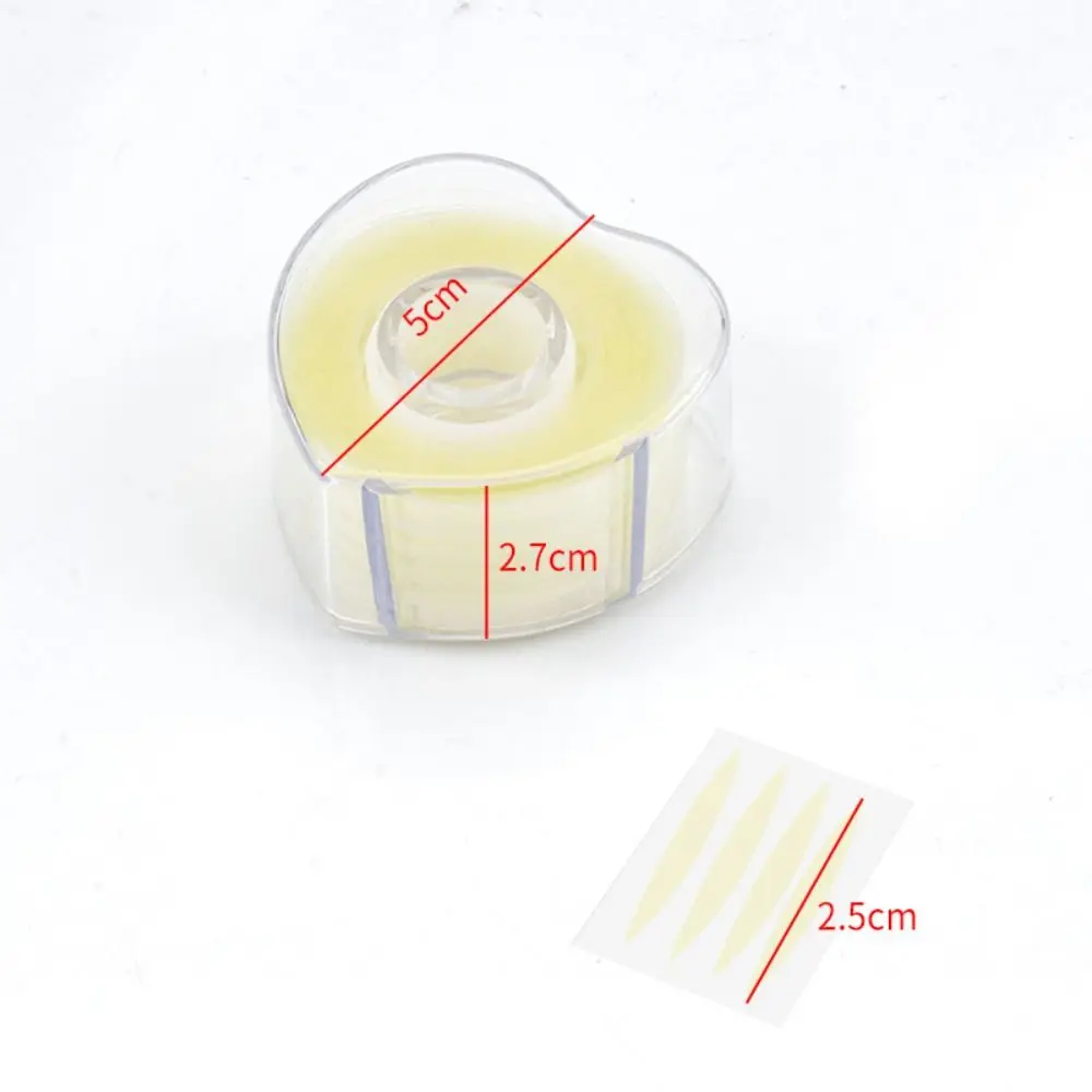 Mesh Type Double Eyelid Tape para Mulheres, Fold Invisible Stickers, Big Eye Heart Round Shape, Cor Bege, Roll, 600Pcs