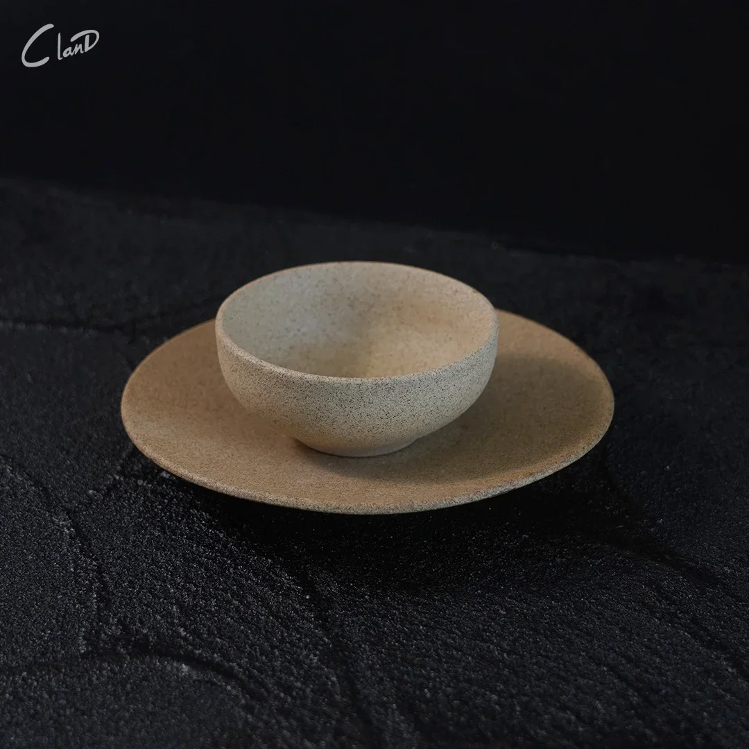 Creative Vintage Matte Brown Earth Tone High-End Bowl Plate Set Single Person Dining Utensils Restaurant Plate Molecular Cuis...