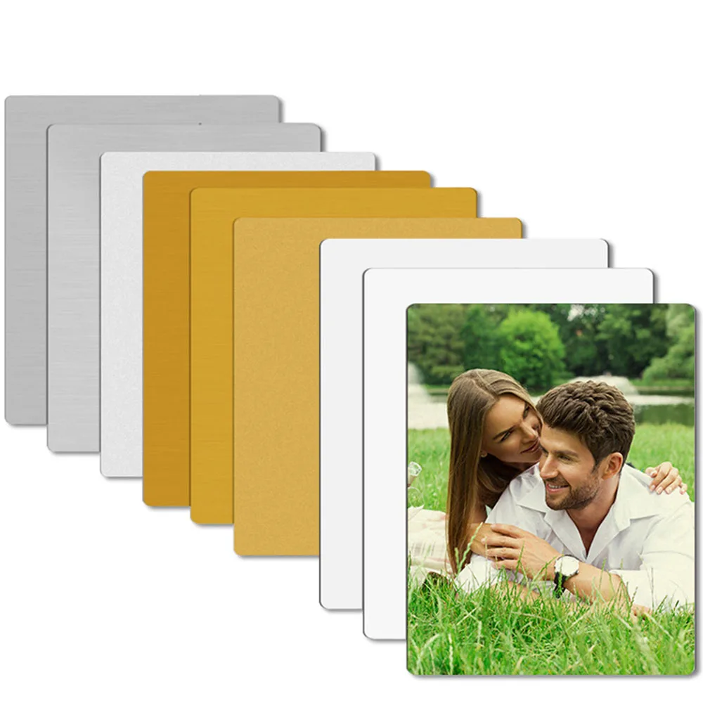 50/10Pcs Metal Sublimation Blanks Photo Decorations Aluminum Plate Photo Frame Metal Sheet Wall Poster Frame for Room Decor