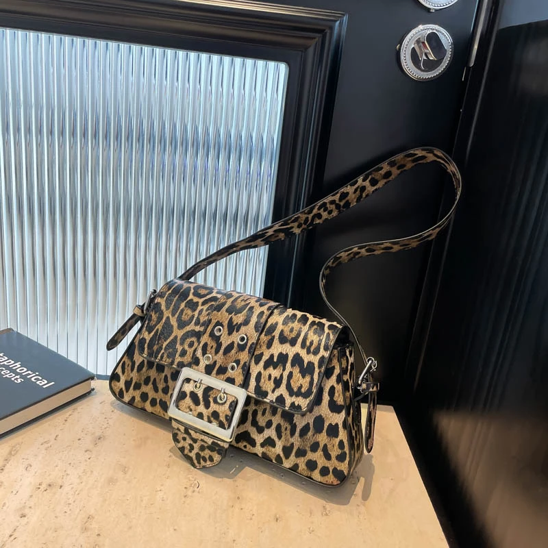 

Лидер продаж весны 2025 года, квадратные сумки на плечо из искусственной кожи с леопардовым принтом и узором «гусиные лапки», модные универсальные индивидуальные женские сумки через плечо