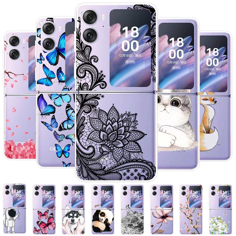 For Oppo Find N2 Flip 5G Case Clear Edge Tansparent Hard PC Cover For OPPO Find N2Flip CPH2437 Case Foldable Coque Fundas Flip3