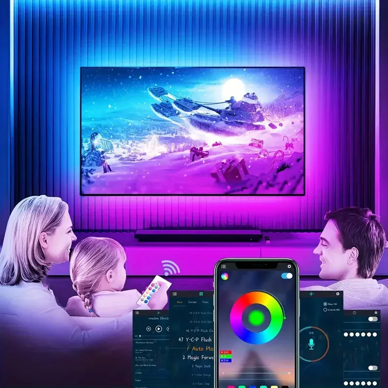 تلفزيون Led الخلفية ل 50-75 بوصة USB Led قطاع ضوء APP التحكم عن بعد مزامنة الموسيقى الذكية RGB مصباح ليد لغرفة الألعاب الضوء المحيط #4