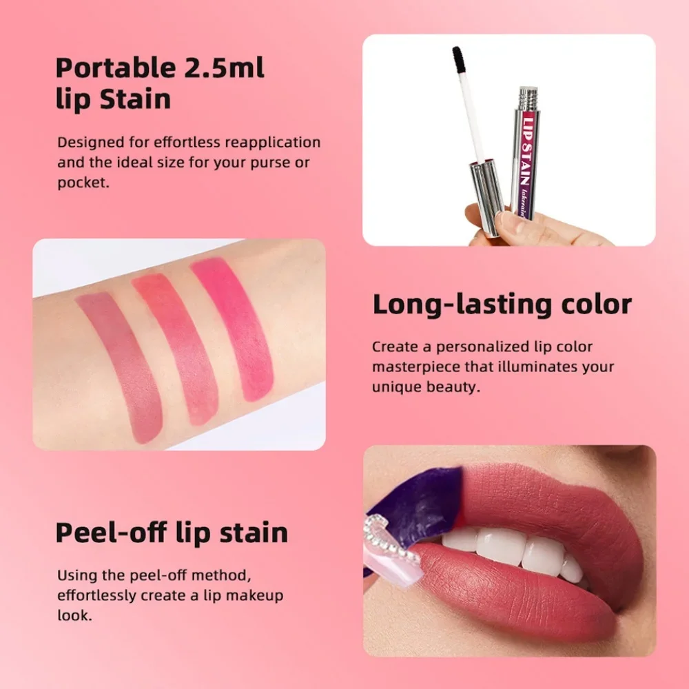 Matte Lip Stain Silver Pipe Peel-Off Lip Tint blijvende Moisturizer Waterdicht Zweetbestendig Non-stick Cup Peel off Lip Liner Pencil