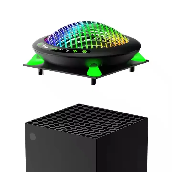 Xbox 시리즈 X 콘솔용 RGB 냉각 팬 USB 쿨러 액세서리 상단 장착 냉각 팬