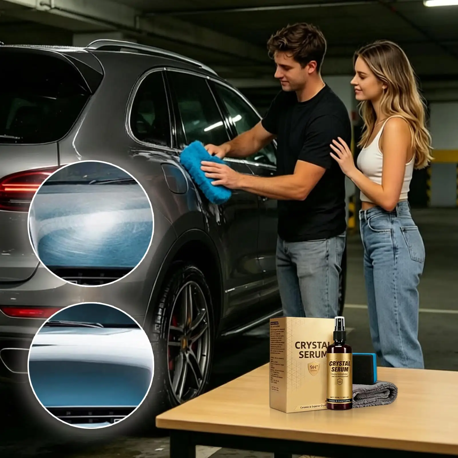 Ceramic Coating for Cars 100ml Detailing Agent Car Ceramic Coating Spray with Sponge and Cloth for Automotive Truck SUV Garage