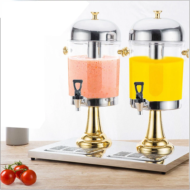 Other hotel & restaurant supplies drink dispenser hotel acrylic double tanks golden automatic buffet juice dispenser cold