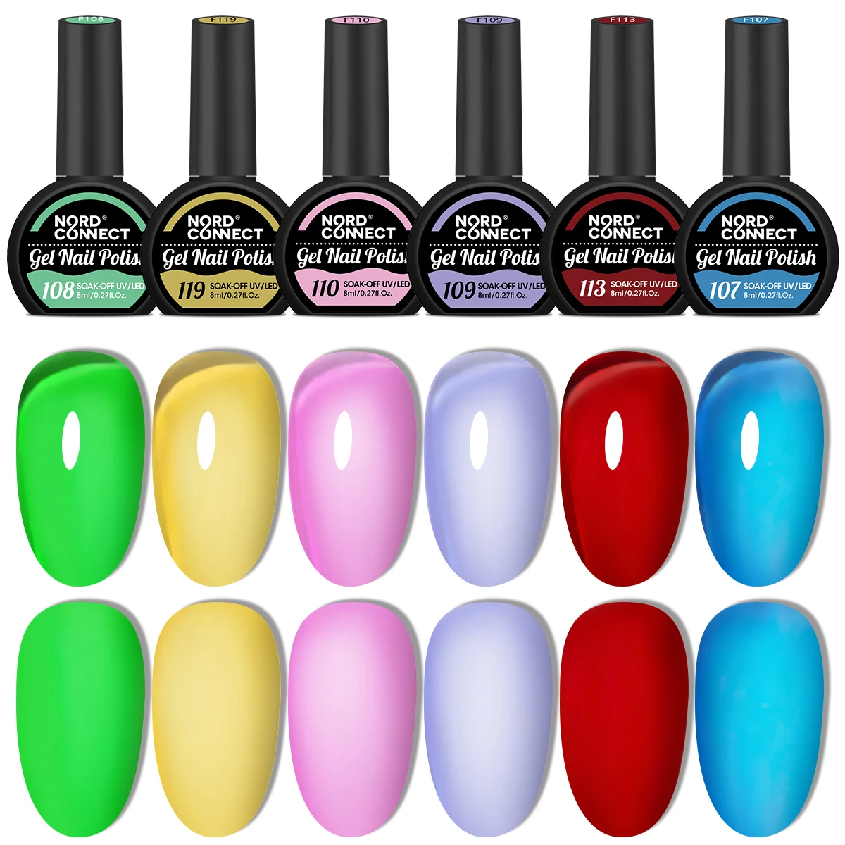 8-ml-Gel-Nagellack, mehrere transparente Farben, transparent, rot, blau, gelb, abziehbares Gel-Nagellack-Set, geeignet für den Salon