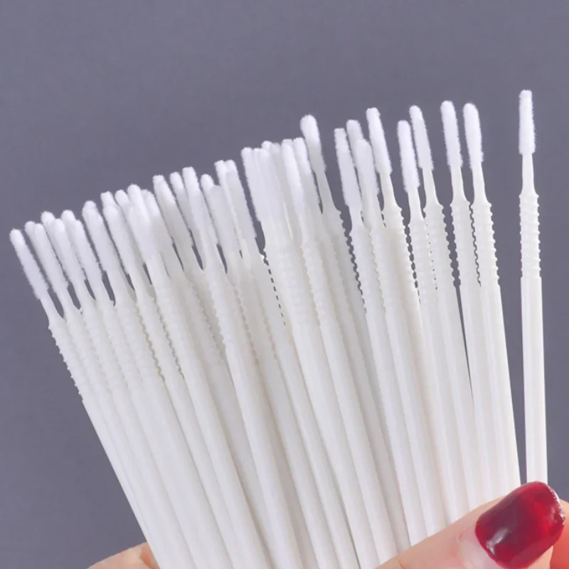 100pcs Nail Micro Applicator Brush Eyelash of Excess Glue in Nail Long Clean Extension Brush Make-Up Dental Oral Removal Tools