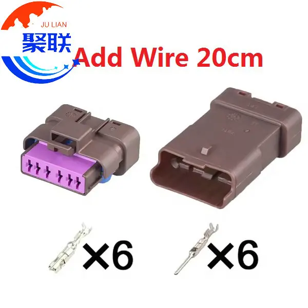 1Set 6Pin 211PL062S1049 Auto EGR Valve Waterproof Connector Gas Pump Fuel Pump Plug 211PC062S1049 For Volvo Citroen Peugeot