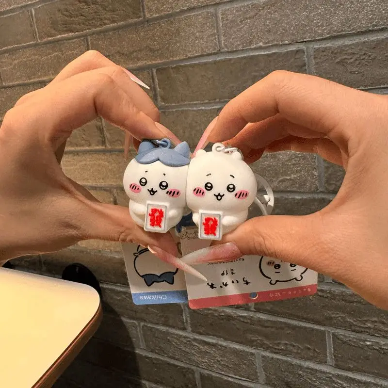 Porte-clés magnétique mignon Chiikawa Hachi Usagi, pendentif assorti pour couple et amis, breloque de sac à dos, cadeau