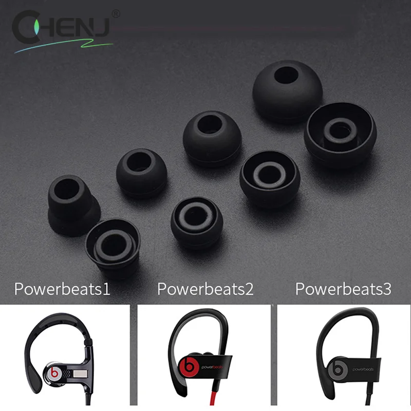 4 Pairs In Ear Noise Isolated Soft Anti Slip Removable Earbuds Tip With Box Spared Silicone Replacement For Beats Power3