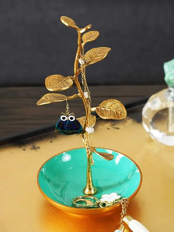 

Подставка для украшений ручной работы из бронзы в форме ветви, декоративные украшения для дома, бронзовый материал, американский стиль, индийское происхождение