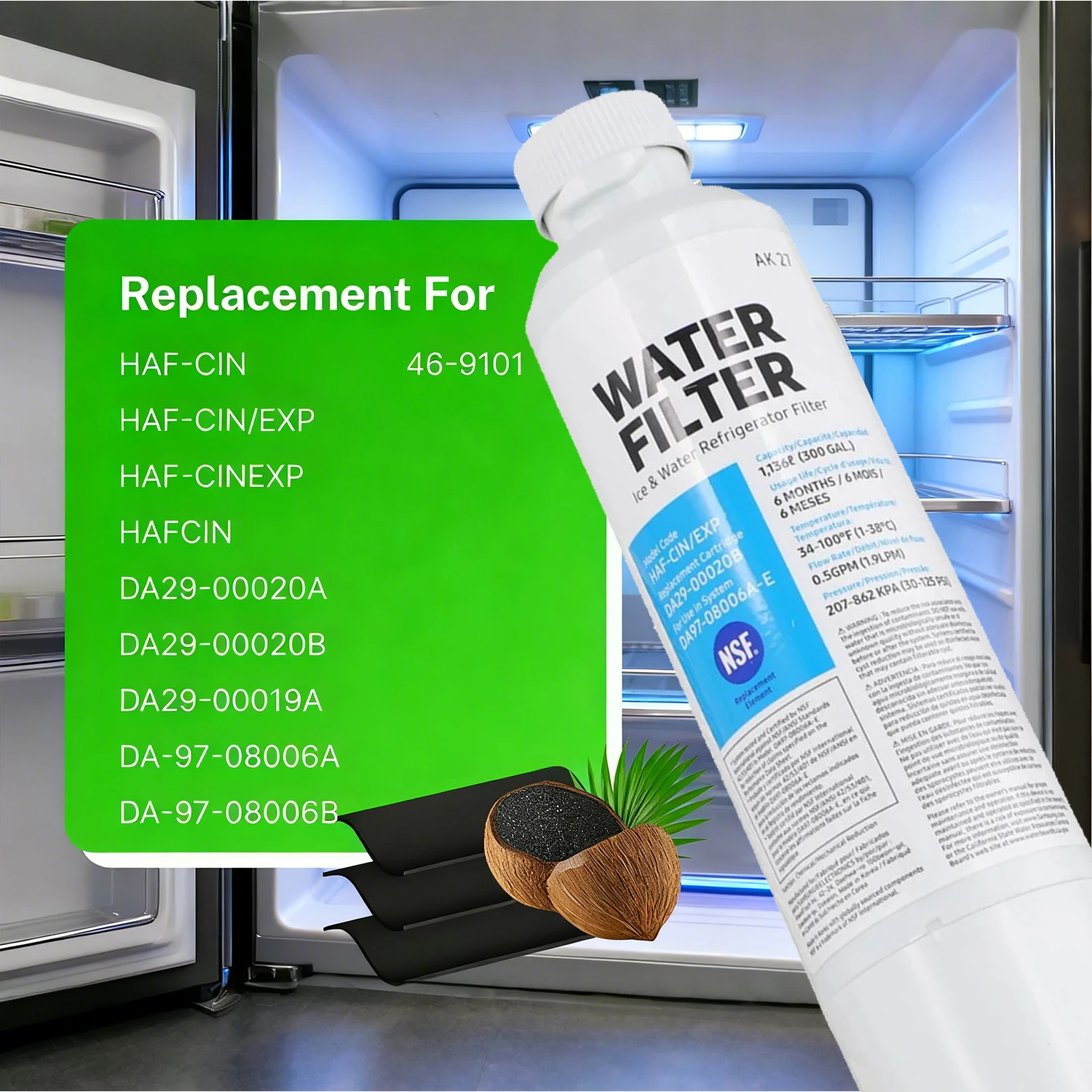 نظام تنقية مياه الثلاجة DA29-00020B بديل مناسب HAF-CIN EXP HDX فلتر فريجو أمريكي