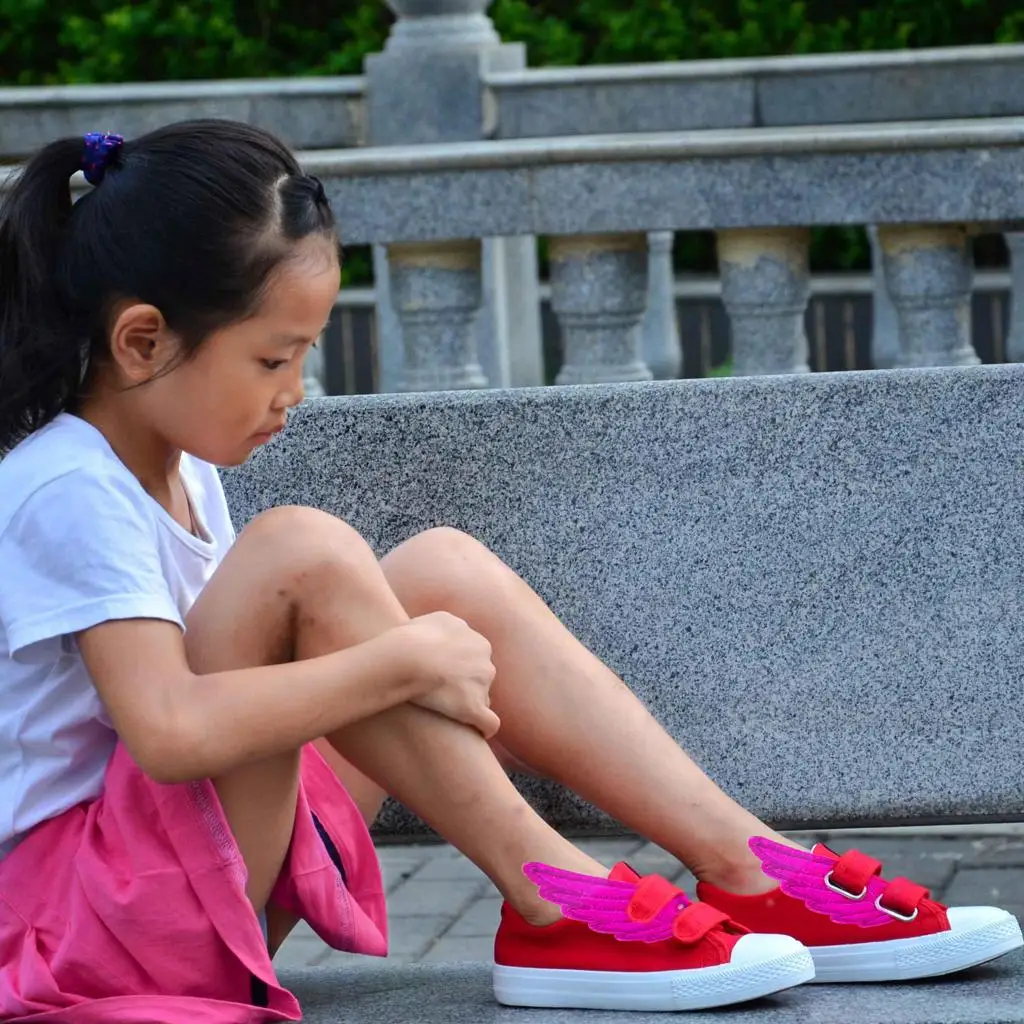 Kids Angel Wing Shoes Charm Applique Cloth Shoe Decoration for Girls Sneakers Shoelaces Accessories