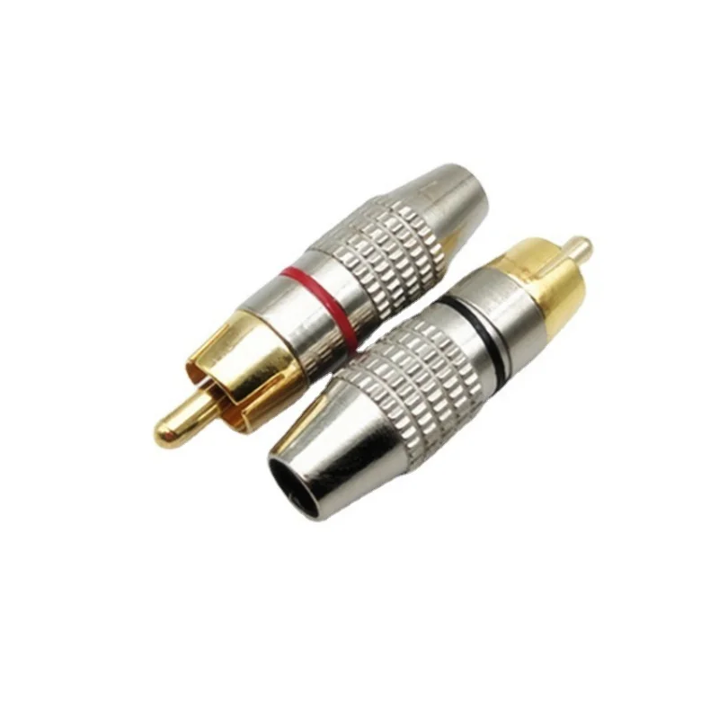 270 No-Solder Lotus Head Audio Video RCA Plug Monitoring Video Head Cable Connection Plug for Home Security Camera Systems