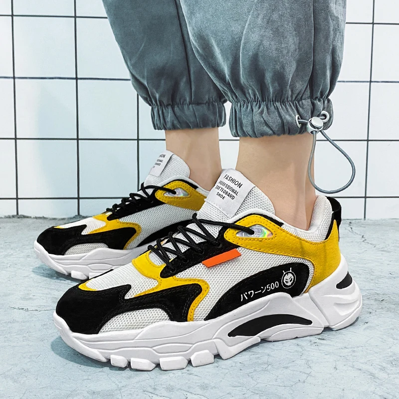 

Креативная мужская спортивная обувь с цветными блоками на толстой подошве, удобная, износостойкая, повседневная, модная, универсальная, увеличивающая рост