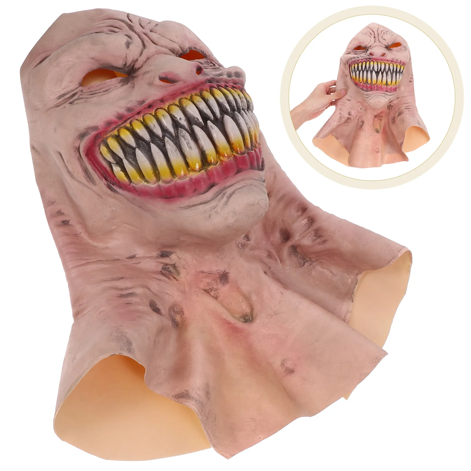 Halloween Costumes Cosplay Face Cover Scary Facial Party Khaki Miss