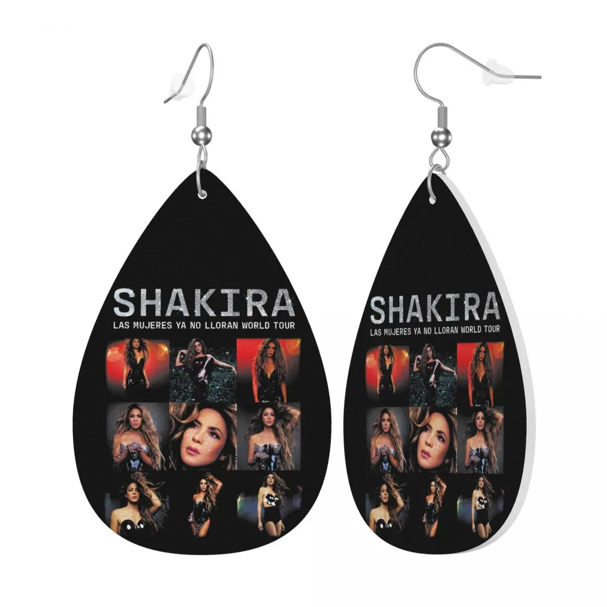 Custom Shakira Singer Star PVC Leather Earrings Dangle Earrings Jewelry For Women Songs Music For Wife Mother Gift