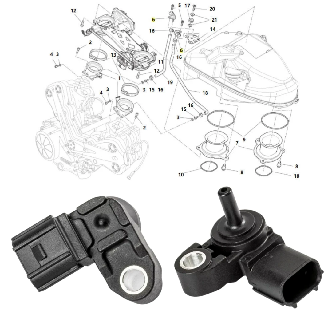 Датчик давления во впускном коллекторе 55241571A для Multistrada 1200, Panigale 899, 959, 1199, 1299, Diavel 1200