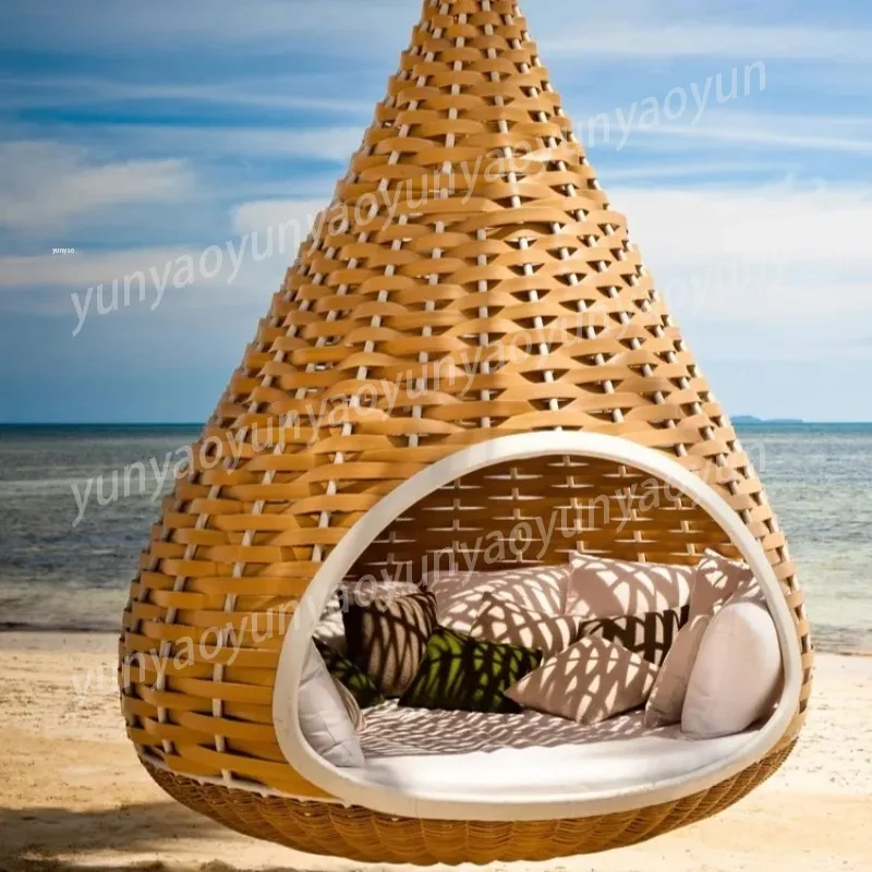 Bird's Nest Large Outdoor Hammock Autumn Rattan Adult Balcony Double Hanging Chair Rocking Chair Rocking Basket for Patio Swings