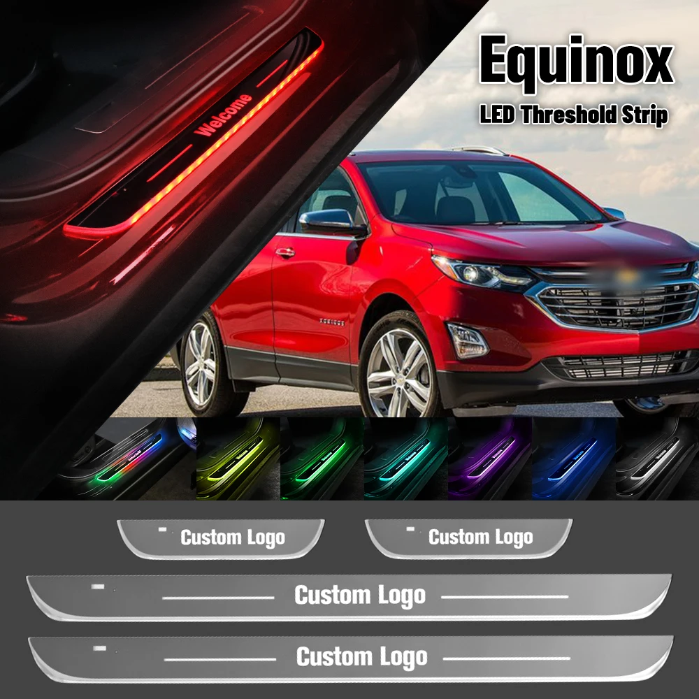 

For Chevrolet Equinox 2003-2023 Car Door Sill Light Customized Logo LED 2019 2020 2022 Welcome Threshold Pedal Lamp Accessories