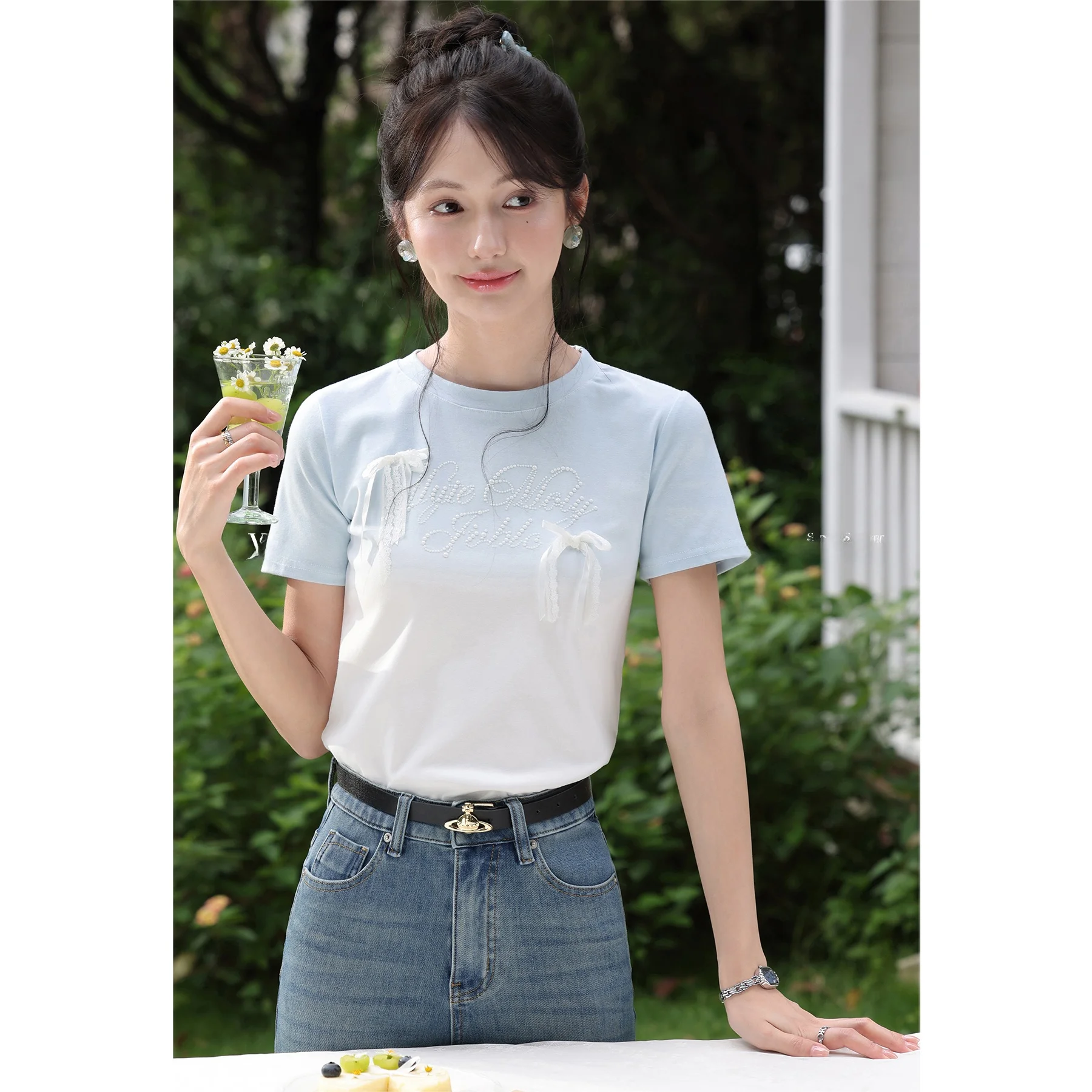 

Женский летний топ South Deer Blue Overlap, новый, очень красивый, модный