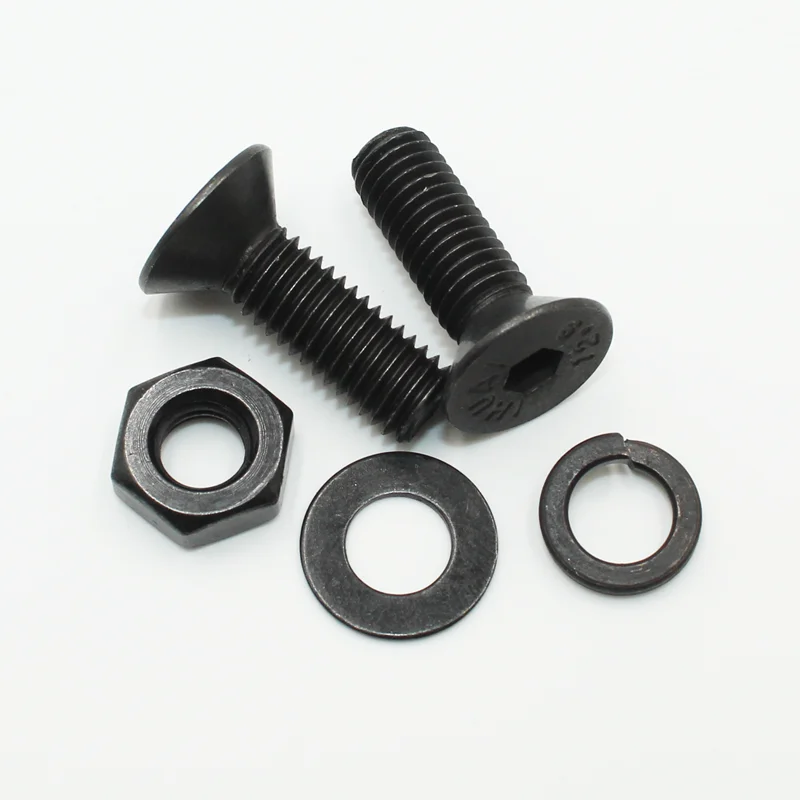 Imagem -03 - Aço Carbono Preto Allen Parafuso e Arruela Kit Parafuso Sextavado da Tampa do Soquete Cabeça Chata Escareada 3045 2520 2240 1420 1255 Pcs