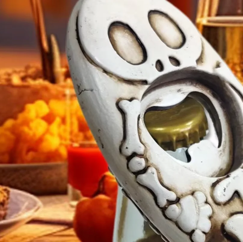 Skeleton Beer Bottle Opener Hanging Flat Bottle Opener Resin Spooky Creepy Funny Bottle Opener Ghost Wine Opener Bar Small Tool