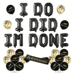 I Do I Did I'm Done Balloon Banner Just Divorced Sash Divorced Confetti Latex Balloon for Breakup Party Single Party Supplies