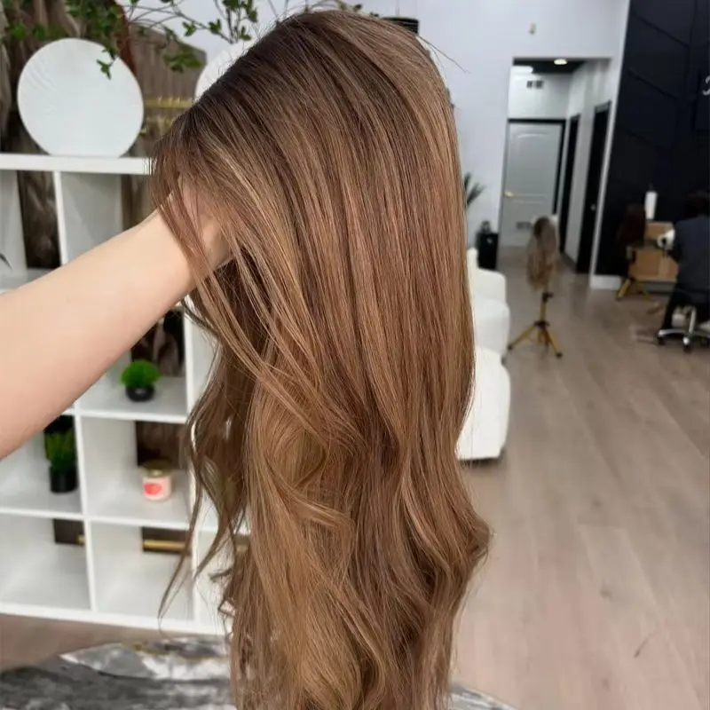 

HD Invisible Lace Front Wig Ombre Blonde Brown Synthetic Lace Front Wig Natural Hairline Womens Wig Natural Wigs Gift For Her
