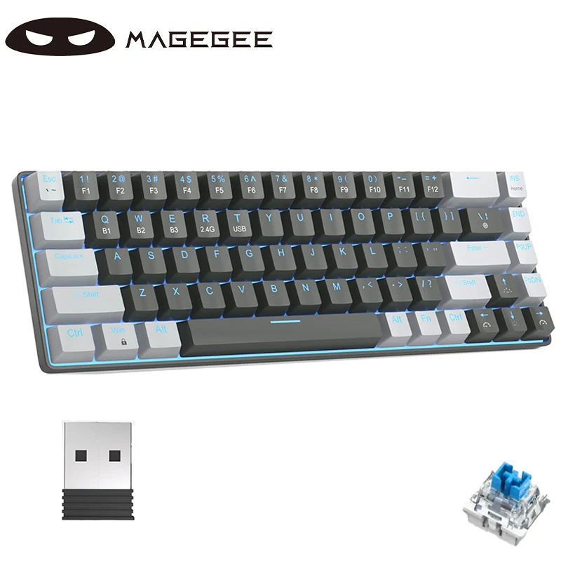 

MageGee MK-BOX Plus three-mode Bluetooth usb keyboard Wireless Office Mechanical keyboard 68-key backlit keyboard