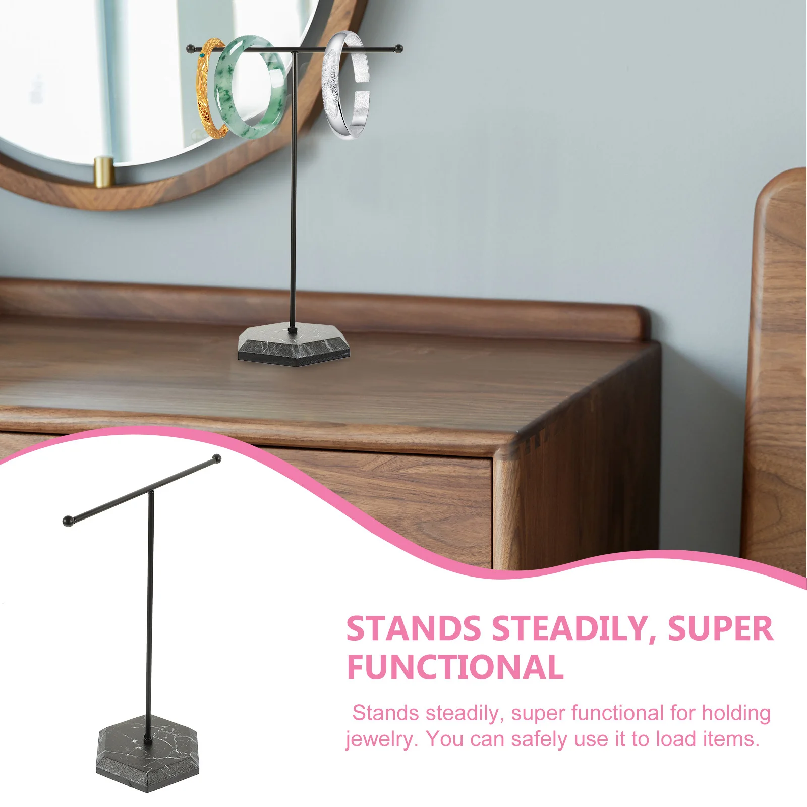 보석 진열대 디스플레이 T자형 철제 플라스틱 목걸이 정리대 데스크탑 귀걸이 홀더 웨딩 선물 홈 리테일 장식