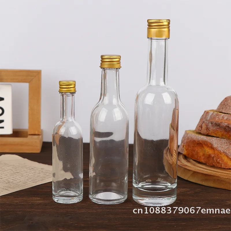 1Pc Transparent Empty Whisky Glass Bottle 50/100/150ML Mini Liquor Container for Alcohol Wedding Gifts Wine Storage Favour